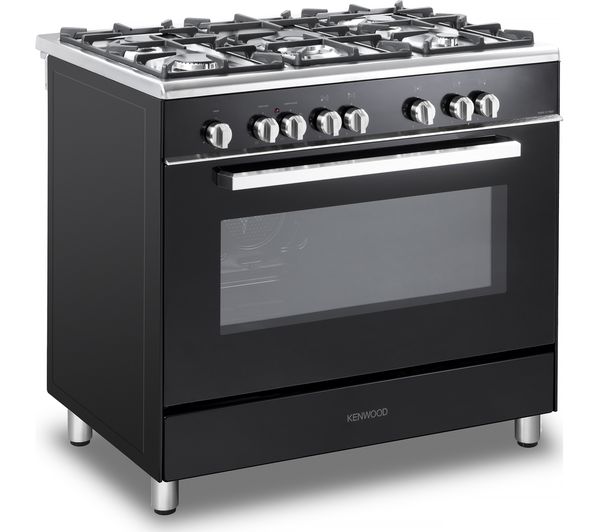 KENWOOD CK306 90 cm Dual Fuel Range Cooker - Black & Chrome