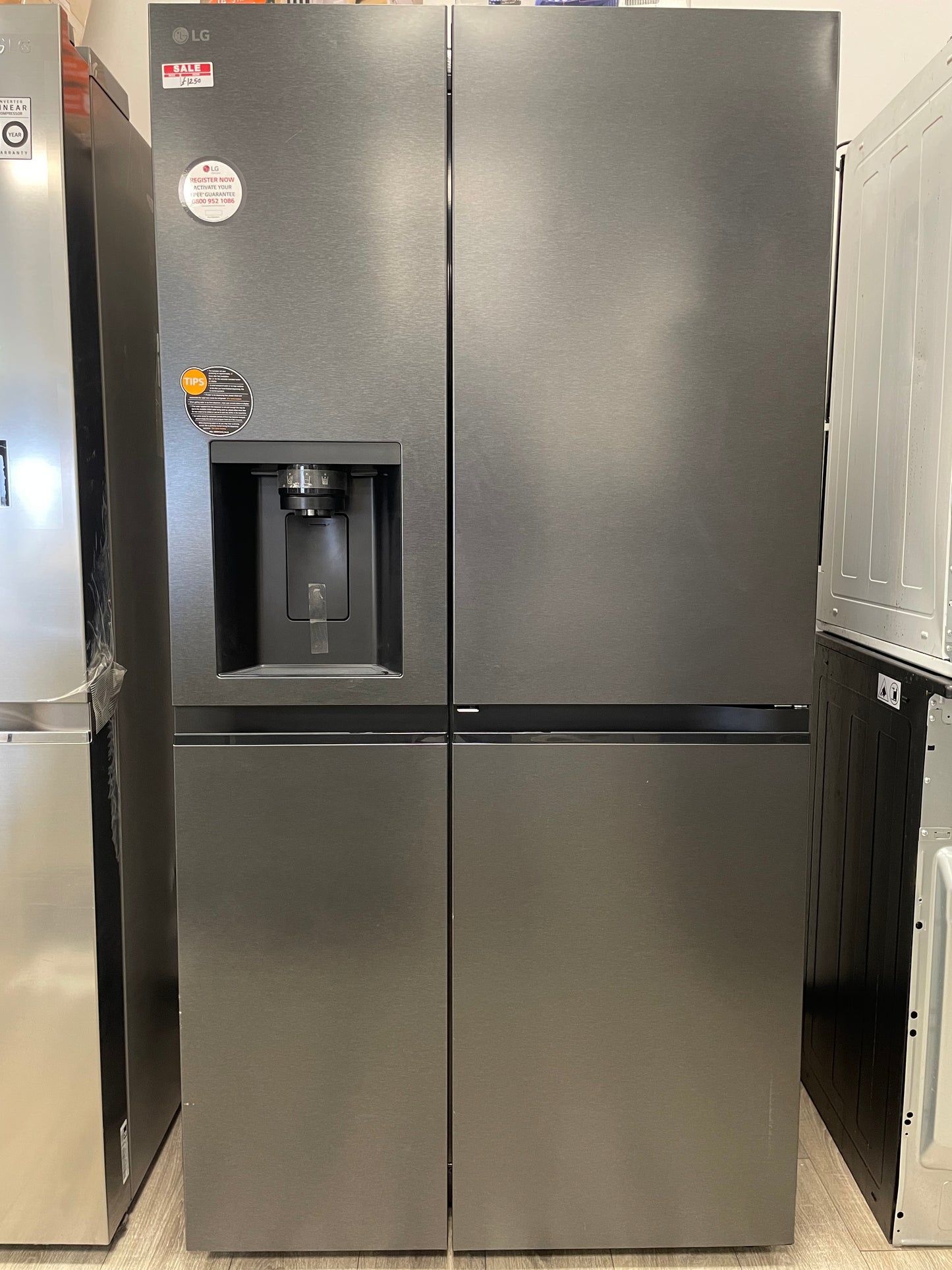 LG NatureFRESH GSJC40EPPE American-Style Fridge Freezer - Matte Black